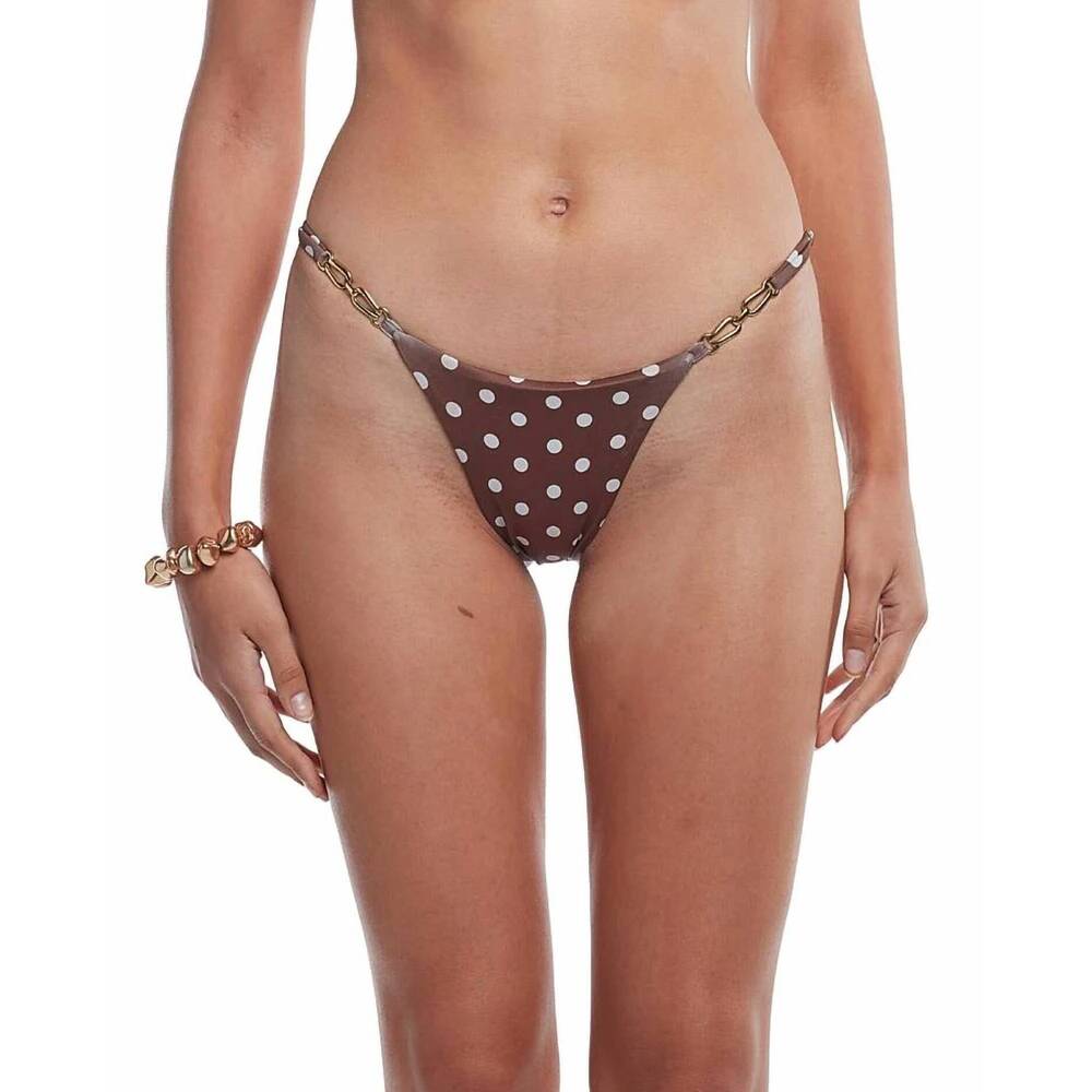 NEW CAPITTANA eve polka dot bikini bottom in brown/white
